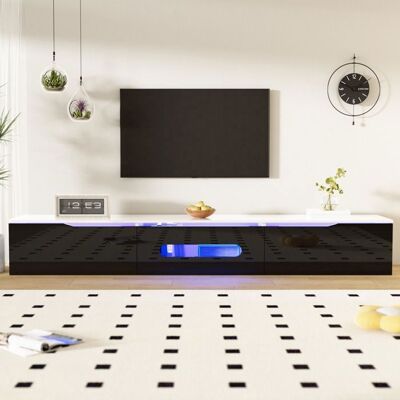 Meuble TV - LEMONBEST - Lemonbest - 180x35x30 cm - 3 portes - LED 16 couleurs Bluetooth Blanc - Publicité Meuble TV - LEMONBEST - Lemonbest - 180x35x30 cm - 3 portes - LED 16 couleurs Bluetooth Blanc - Publicité