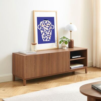 BAÏTA Meuble TV ORCA effet noyer 140 cm - Bois Marron - Publicité BAÏTA Meuble TV ORCA effet noyer 140 cm - Bois Marron - Publicité