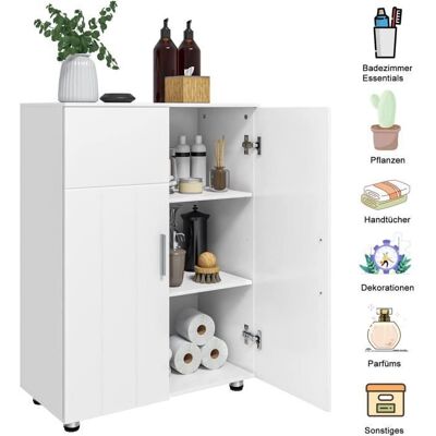 EUGAD Meuble Salle de Bain Placard de Rangement Meuble d’entrée avec 2 Portes Étagères Réglables en MDF Blanc 30x60x82cm 0166WY Blanc - Publicité EUGAD Meuble Salle de Bain Placard de Rangement Meuble d’entrée avec 2 Portes Étagères Réglables en MDF Blanc 30x60x82cm 0166WY Blanc - Publicité