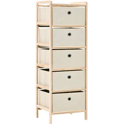 VIDAXL (Beige)Armoire de chambre - SIGNOL - Étagère de rangement 5 paniers tissu bois de cèdre beige 641537 Beige - Publicité VIDAXL (Beige)Armoire de chambre - SIGNOL - Étagère de rangement 5 paniers tissu bois de cèdre beige 641537 Beige - Publicité