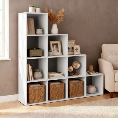 VASAGLE Bibliotheque de Rangement à Casiers pour Salon Bureau Chambre 10 Compartiments Blanc Blanc - Publicité VASAGLE Bibliotheque de Rangement à Casiers pour Salon Bureau Chambre 10 Compartiments Blanc Blanc - Publicité