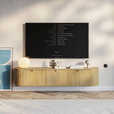 SELSEY Meuble TV suspendu avec 3 abattants – CORU – 175 cm Marron - Publicité SELSEY Meuble TV suspendu avec 3 abattants – CORU – 175 cm Marron - Publicité