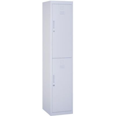 Armoire métallique à casiers - Vinsetto - 2 compartiments verrouillable avec 2 clés 4 étagères - 38 x 46 x 180 cm - gris Gris - Publicité Armoire métallique à casiers - Vinsetto - 2 compartiments verrouillable avec 2 clés 4 étagères - 38 x 46 x 180 cm - gris Gris - Publicité