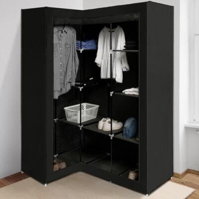 Armoire de rangement dangle noire - IDMARKET - Dressing penderie XXL - Métal - Contemporain Noir - Publicité Armoire de rangement dangle noire - IDMARKET - Dressing penderie XXL - Métal - Contemporain Noir - Publicité