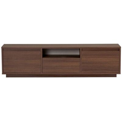 CALICOSY - Meuble TV 3 abattants 1 niche L160 cm - LUME - Noyer Marron - Publicité CALICOSY - Meuble TV 3 abattants 1 niche L160 cm - LUME - Noyer Marron - Publicité