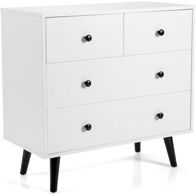 GIANTEX Commode à 4 Tiroirs Pieds Robustes Meuble de Rangement pour Chambre Couloir Entrée 80 x 395 x 76 cm Blanc Blanc - Publicité GIANTEX Commode à 4 Tiroirs Pieds Robustes Meuble de Rangement pour Chambre Couloir Entrée 80 x 395 x 76 cm Blanc Blanc - Publicité