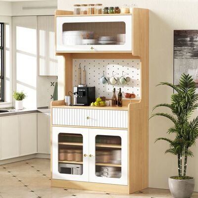 MERAX Buffet Haut avec Étagères Réglables et Tiroirs Meuble de Rangement avec LED pour Salon Salle à Manger et Cuisine 80 × 40 × 180 cm Blanc - Publicité MERAX Buffet Haut avec Étagères Réglables et Tiroirs Meuble de Rangement avec LED pour Salon Salle à Manger et Cuisine 80 × 40 × 180 cm Blanc - Publicité