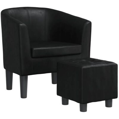 Fauteuil cabriolet - FYDUN - VE017 - Similicuir noir - Repose-pied inclus - Design contemporain Noir - Publicité Fauteuil cabriolet - FYDUN - VE017 - Similicuir noir - Repose-pied inclus - Design contemporain Noir - Publicité