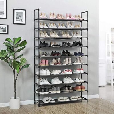 Meuble à chaussures - Brouillon auto - 10 niveaux - Gris - 100*30*176cm Gris - Publicité Meuble à chaussures - Brouillon auto - 10 niveaux - Gris - 100*30*176cm Gris - Publicité