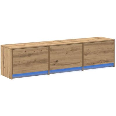 VIDAXL Cabinet TV rustique - PARAJ - Meuble TV/HIFI - pour chambre/salon - Chêne artisanal 165x34x40cm - Bois dingénierie9061091 Marron - Publicité VIDAXL Cabinet TV rustique - PARAJ - Meuble TV/HIFI - pour chambre/salon - Chêne artisanal 165x34x40cm - Bois dingénierie9061091 Marron - Publicité