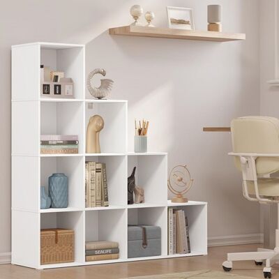 Étagère à Livres WOLTU - Bibliothèque dEscalier 10 Cubes - Blanc - 120x30x120cm Blanc - Publicité Étagère à Livres WOLTU - Bibliothèque dEscalier 10 Cubes - Blanc - 120x30x120cm Blanc - Publicité