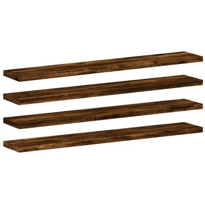 VIDAXL 458706& Lot de 4 Étagères murales - Flottantes - chêne fumé 60x10x15cm - Bois - Panneaux de particules Marron - Publicité VIDAXL 458706& Lot de 4 Étagères murales - Flottantes - chêne fumé 60x10x15cm - Bois - Panneaux de particules Marron - Publicité
