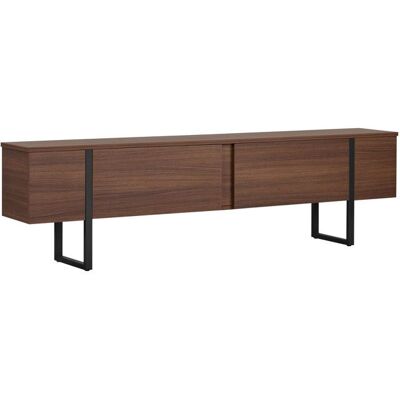 HANAH HOME Meuble TV en bois Onera - 180 x 30 x 50 cm - Noyer / Noir Marron - Publicité HANAH HOME Meuble TV en bois Onera - 180 x 30 x 50 cm - Noyer / Noir Marron - Publicité