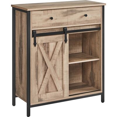 VASAGLE Buffet Cuisine Commode avec Porte Coulissante Tiroirs 30 x 70 x 80 cm Étagères Réglables Marron Camel et Noir dencre Marron - Publicité VASAGLE Buffet Cuisine Commode avec Porte Coulissante Tiroirs 30 x 70 x 80 cm Étagères Réglables Marron Camel et Noir dencre Marron - Publicité