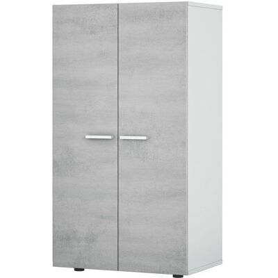 PEGANE Meuble à chaussures 2 portes coloris Blanc - Ciment en mélamine - Dim: 103 x 55 x 36 cm Blanc - Publicité PEGANE Meuble à chaussures 2 portes coloris Blanc - Ciment en mélamine - Dim: 103 x 55 x 36 cm Blanc - Publicité