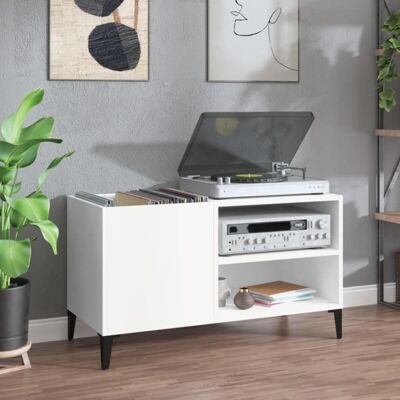 Meuble de salon - VIDAXL - Armoire à disques - Bois dingénierie - Métal - Blanc - 845x38x48 cm Blanc - Publicité Meuble de salon - VIDAXL - Armoire à disques - Bois dingénierie - Métal - Blanc - 845x38x48 cm Blanc - Publicité