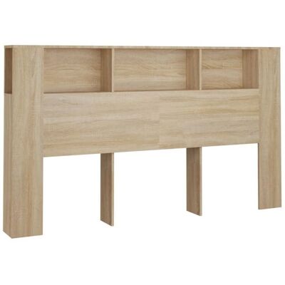 DÉCOSHOP26 Tête de lit avec rangement accessoire de lit table de chevet etagère 180 par 185 par 1045 MDF couleur chêne Blanc - Publicité DÉCOSHOP26 Tête de lit avec rangement accessoire de lit table de chevet etagère 180 par 185 par 1045 MDF couleur chêne Blanc - Publicité
