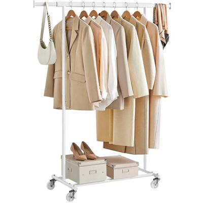 Portant amovible - SONGMICS - Tringle Extensible - Charge Lourde 100 kg - Blanc classique Blanc - Publicité Portant amovible - SONGMICS - Tringle Extensible - Charge Lourde 100 kg - Blanc classique Blanc - Publicité