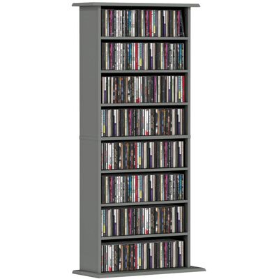 Rangements pour CD et DVD - HOMCOM - 8 compartiments et 6 étagères réglables - capacité max. 360 CD/185 DVD et Blu-ray - gris Gris - Publicité Rangements pour CD et DVD - HOMCOM - 8 compartiments et 6 étagères réglables - capacité max. 360 CD/185 DVD et Blu-ray - gris Gris - Publicité