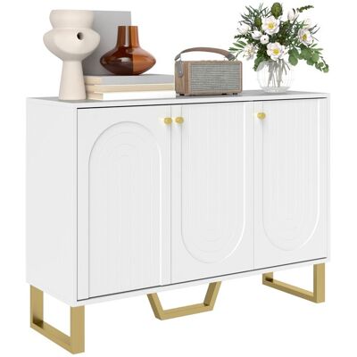 Buffet de salon - HOMCOM - placard à portes et étagère réglable - 1065 x 35 x 775 cm - blanc Blanc - Publicité Buffet de salon - HOMCOM - placard à portes et étagère réglable - 1065 x 35 x 775 cm - blanc Blanc - Publicité