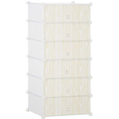 Armoire à chaussures - HOMCOM - modulable - 6 cubes empilable - plastique - 49 x 365 x 108 cm - blanc Blanc - Publicité Armoire à chaussures - HOMCOM - modulable - 6 cubes empilable - plastique - 49 x 365 x 108 cm - blanc Blanc - Publicité