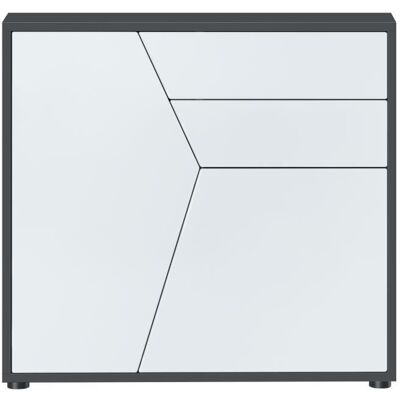 Vladon Buffet Benny Commode avec 2 portes et 2 tiroirs Noir mat-Blanc mat (79 x 74 x 36 cm) Noir - Publicité Vladon Buffet Benny Commode avec 2 portes et 2 tiroirs Noir mat-Blanc mat (79 x 74 x 36 cm) Noir - Publicité