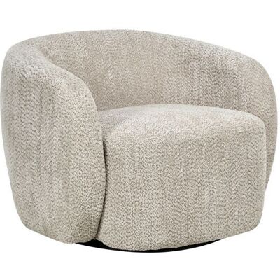 BELIANI Fauteuil pivotant TORE Tissu Beige Beige - Publicité BELIANI Fauteuil pivotant TORE Tissu Beige Beige - Publicité