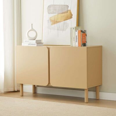 BAÏTA Buffet BRAGA beige 2 portes 120cm Beige - Publicité BAÏTA Buffet BRAGA beige 2 portes 120cm Beige - Publicité