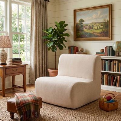 VITHOTECH Fauteuil relax - Chaise ergonomique - Velours beige - 1 place déhoussable - Ergonomique Beige - Publicité VITHOTECH Fauteuil relax - Chaise ergonomique - Velours beige - 1 place déhoussable - Ergonomique Beige - Publicité