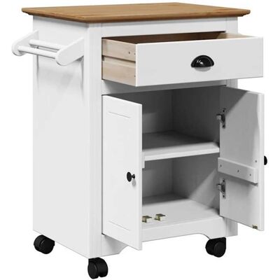 VIDAXL Soldes Printemps Chariot de cuisine - BURKE - Desserte cuisine - BODO blanc et marron 72x45x80 cm DD119 Blanc - Publicité VIDAXL Soldes Printemps Chariot de cuisine - BURKE - Desserte cuisine - BODO blanc et marron 72x45x80 cm DD119 Blanc - Publicité