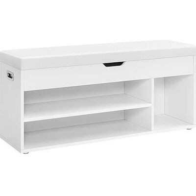 Banc à Chaussures - VASAGLE - Rembourré - Blanc - 8 Paires - 100 x 30 x 44 cm Blanc - Publicité Banc à Chaussures - VASAGLE - Rembourré - Blanc - 8 Paires - 100 x 30 x 44 cm Blanc - Publicité