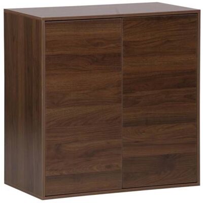 SWEEEK Buffet. module de rangement noyer décor bois 2 portes L 70 x P 35 x H 70 cm - Kompo Marron - Publicité SWEEEK Buffet. module de rangement noyer décor bois 2 portes L 70 x P 35 x H 70 cm - Kompo Marron - Publicité