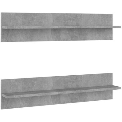 VIDAXL 806249& Étagères murales - Flottantes - 2pcs Gris béton 80x115x18cm - Bois - Panneaux de particules Gris - Publicité VIDAXL 806249& Étagères murales - Flottantes - 2pcs Gris béton 80x115x18cm - Bois - Panneaux de particules Gris - Publicité