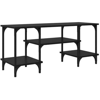 Meuble TV rustique - vidaXL - Chêne Noir - 102x35x455 cm - Bois dingénierie et fer - 4 étagères - Pieds en fer Noir - Publicité Meuble TV rustique - vidaXL - Chêne Noir - 102x35x455 cm - Bois dingénierie et fer - 4 étagères - Pieds en fer Noir - Publicité