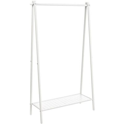 Portant à Vêtements - SONGMICS - Cadre en Acier - Tringle 40kg - Étagère 15kg - Blanc Blanc - Publicité Portant à Vêtements - SONGMICS - Cadre en Acier - Tringle 40kg - Étagère 15kg - Blanc Blanc - Publicité