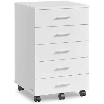 Caisson de Bureau à Roulettes - VASAGLE - 5 Tiroirs - Blanc Nuage - Montage Simplifié Blanc - Publicité Caisson de Bureau à Roulettes - VASAGLE - 5 Tiroirs - Blanc Nuage - Montage Simplifié Blanc - Publicité