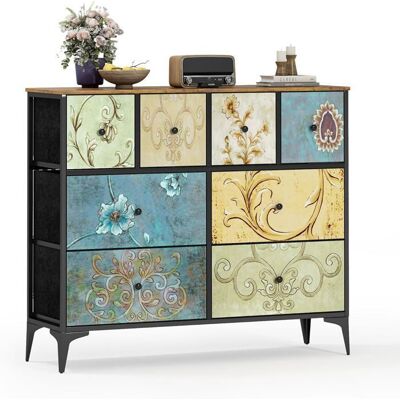 WUMAGIN Commode à 8 tiroirs en tissu à trois niveaux buffet avec structure en acier robuste pour petits espaces pour chambres salons - Publicité WUMAGIN Commode à 8 tiroirs en tissu à trois niveaux buffet avec structure en acier robuste pour petits espaces pour chambres salons - Publicité
