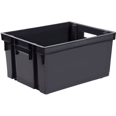 EDA - Bac de rangement - superposable - 30 L - sans couvercle - gris Gris - Publicité EDA - Bac de rangement - superposable - 30 L - sans couvercle - gris Gris - Publicité