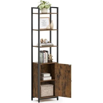 VASAGLE Bibliothèque Verticale à 6 Niveaux avec Porte Structure en Métal Étagères Réglables 24 x 40 x 1595 cm Marron et Noir Marron - Publicité VASAGLE Bibliothèque Verticale à 6 Niveaux avec Porte Structure en Métal Étagères Réglables 24 x 40 x 1595 cm Marron et Noir Marron - Publicité