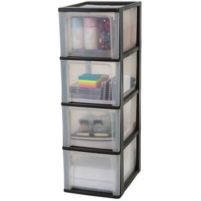 Iris Ohyama Caisson de rangement plastique recyclé A4 4 Grands Tiroirs Noir OCH-2400 Noir - Publicité Iris Ohyama Caisson de rangement plastique recyclé A4 4 Grands Tiroirs Noir OCH-2400 Noir - Publicité