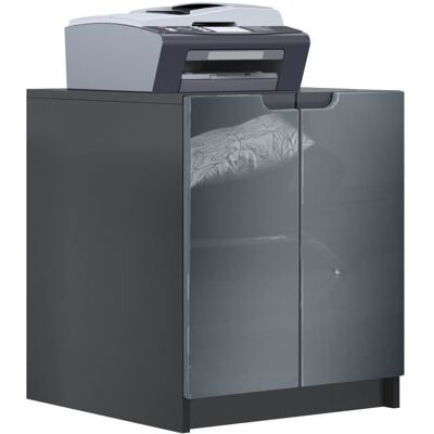 VLADON commode dimprimante Logan armoire à dossiers avec 2 compartiments et 2 portes noir mat - gris brillance (51 x 605 x 54 cm) Gris - Publicité VLADON commode dimprimante Logan armoire à dossiers avec 2 compartiments et 2 portes noir mat - gris brillance (51 x 605 x 54 cm) Gris - Publicité
