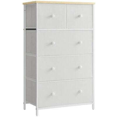 SONGMICS Commode de Chambre avec 5 Tiroirs en Tissu pour Salon Entrée Couloir Chambre denfant Blanc et Couleur Boisée Blanc - Publicité SONGMICS Commode de Chambre avec 5 Tiroirs en Tissu pour Salon Entrée Couloir Chambre denfant Blanc et Couleur Boisée Blanc - Publicité