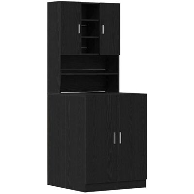 Meuble de rangement pour buanderie - vidaXL - Chêne noir - 70.5x71.5x181.5 cm - Bois dingénierie - Autonome Noir - Publicité Meuble de rangement pour buanderie - vidaXL - Chêne noir - 70.5x71.5x181.5 cm - Bois dingénierie - Autonome Noir - Publicité
