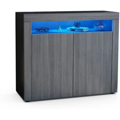 Vladon Commode buffet Valencia en Noir mat - Avola-Anthracite - Avola-Anthracite Gris - Publicité Vladon Commode buffet Valencia en Noir mat - Avola-Anthracite - Avola-Anthracite Gris - Publicité
