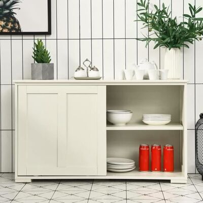 GIANTEX Buffet de Cuisine avec 2 Portes Coulissantes- Étagère Réglable- Vaisselier/Meuble Bas de Rangement- 1065x 33x 60 cm- Blanc Beige - Publicité GIANTEX Buffet de Cuisine avec 2 Portes Coulissantes- Étagère Réglable- Vaisselier/Meuble Bas de Rangement- 1065x 33x 60 cm- Blanc Beige - Publicité