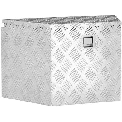 Boîte à outils pour remorque - HOMCOM - en aluminium - verrouillable - en forme trapézoïdal - 737 x 41 x 46 cm - argent Beige - Publicité Boîte à outils pour remorque - HOMCOM - en aluminium - verrouillable - en forme trapézoïdal - 737 x 41 x 46 cm - argent Beige - Publicité