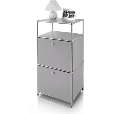 FLOORDIREKT Étagère métal chromé design épuré Concept Epuré MK-120 L50 × P40 × H100 cm Gris Gris - Publicité FLOORDIREKT Étagère métal chromé design épuré Concept Epuré MK-120 L50 × P40 × H100 cm Gris Gris - Publicité