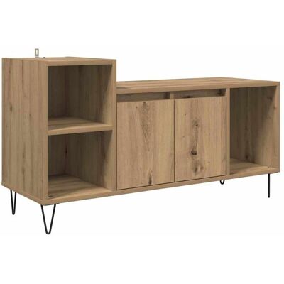 Meuble TV moderne - vidaXL - Chêne artisanal - Bois dingénierie - 100x35x55 cm - 2 portes - 2 étagères Marron - Publicité Meuble TV moderne - vidaXL - Chêne artisanal - Bois dingénierie - 100x35x55 cm - 2 portes - 2 étagères Marron - Publicité
