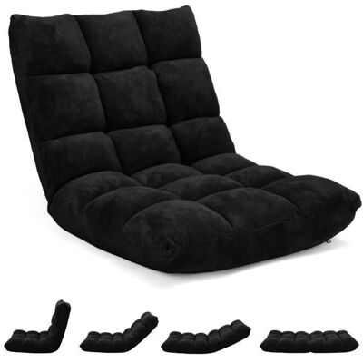 COSTWAY Chaise de sol Paresseux - Dossier Réglable à 14 Angles Tatami Fauteuil pour Lecture Méditation Noir Blanc - Publicité COSTWAY Chaise de sol Paresseux - Dossier Réglable à 14 Angles Tatami Fauteuil pour Lecture Méditation Noir Blanc - Publicité
