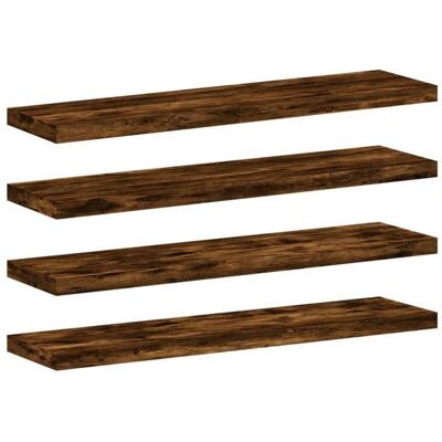 VIDAXL 376978& Lot de 4 Étagères murales - Flottantes - chêne fumé 40x10x15cm - Bois - Panneaux de particules Marron - Publicité VIDAXL 376978& Lot de 4 Étagères murales - Flottantes - chêne fumé 40x10x15cm - Bois - Panneaux de particules Marron - Publicité